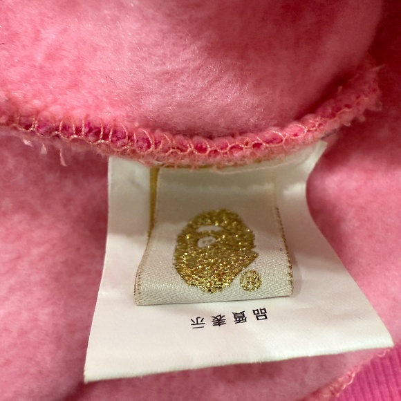 Bape A Bathing Ape Pink Crew Neck Pullover Pink Camo Sweatshirt Small - Picture 7 of 9
